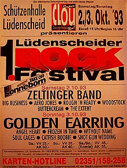 Golden Earring show poster October 03, 1993 1e Lüdenscheider Rockfestival